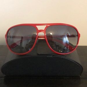 BRAND NEW RED PRADA AVIATOR SUN GLASSES